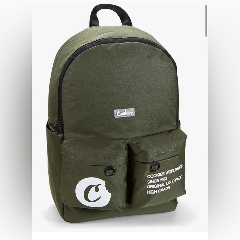 COOKIES Orion Canvas Smell Proof Backpack 22.8L – Large Odorless Backpack olive